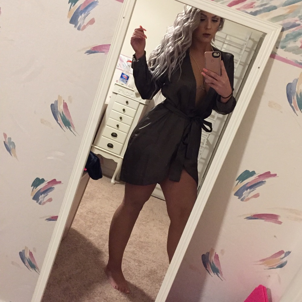 Satin green dress